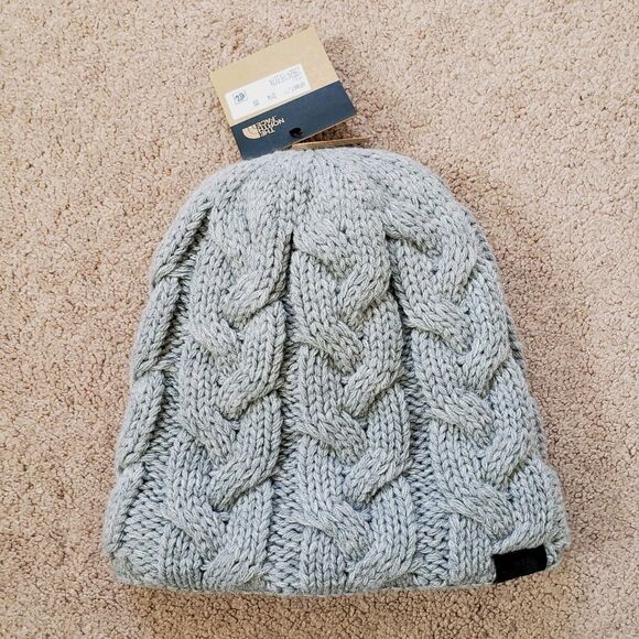 Nwt North Face Cable Minna Beanie Chunky Knit Hat Fleece Lining Gray One Size main image 6